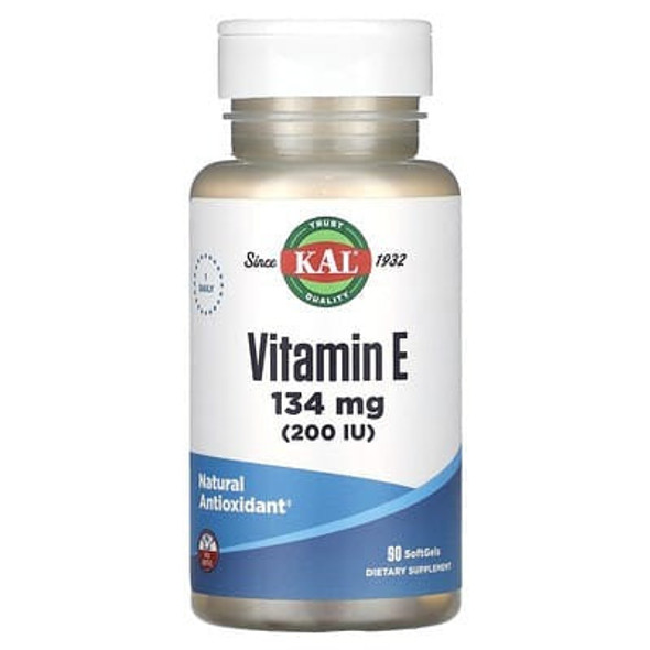 KAL, Vitamin E, 134 mg (200 IU), 90 SoftGels