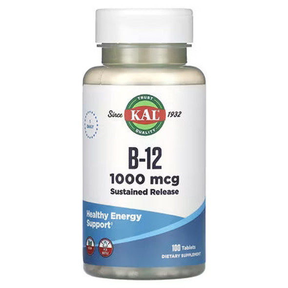 KAL, B-12, 1,000 mcg, 100 Tablets