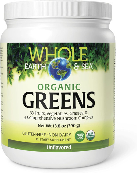 Whole Earth & Sea from Natural Factors, Organic Fermented Greens, Vegan Whole Food Supplement, Unflavored, 13.8 Oz Whole Earth & Sea from Natural Factors, Organic Fermented Greens, Vegan Whole Food Supplement, Unflavored, 13.8 Oz