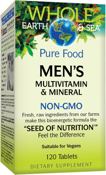 Natural Factors Whole Earth & Sea Men's Multivitamin & Mineral, 1 Serving Contains Nutrition Equivalent to ½ lb of Veggies, 120 Tablets Natural Factors Whole Earth & Sea Men's Multivitamin & Mineral, 1 Serving Contains Nutrition Equivalent to ½ lb of Veggies, 120 Tablets