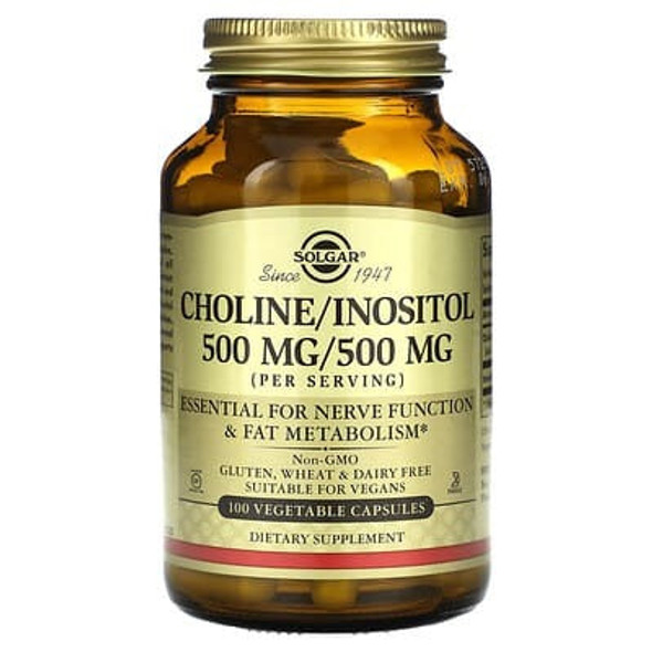 Solgar, Choline/Inositol, 100 Vegetable Capsules Solgar, Choline/Inositol, 100 Vegetable Capsules