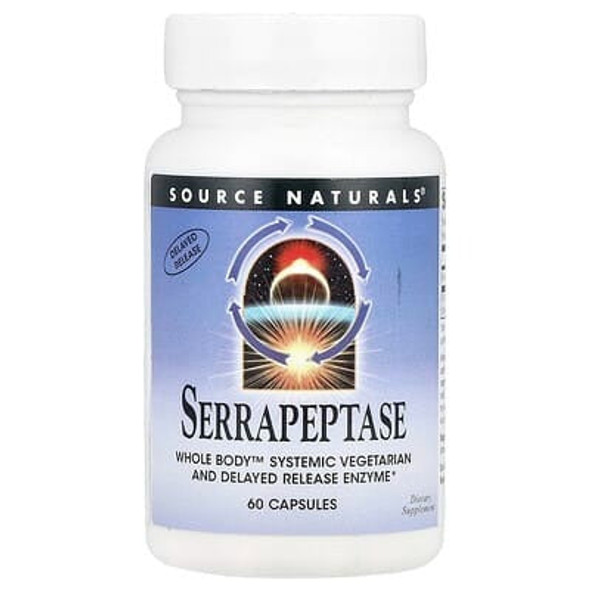 Source Naturals, Serrapeptase, 60 Capsules (60,000 SPU Per Capsule)