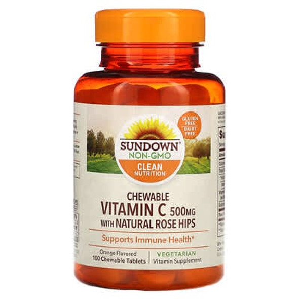 Sundown Naturals, Chewable Vitamin C with Natural Rose Hips, Orange , 500 mg, 100 Chewable Tablets Sundown Naturals, Chewable Vitamin C with Natural Rose Hips, Orange , 500 mg, 100 Chewable Tablets