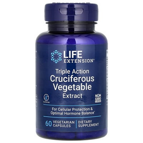 Life Extension, Triple Action Cruciferous Vegetable Extract, 60 Vegetarian Capsules