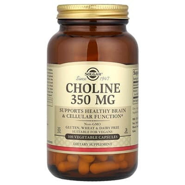 Solgar, Choline, 350 mg, 100 Vegetable Capsule Solgar, Choline, 350 mg, 100 Vegetable Capsule