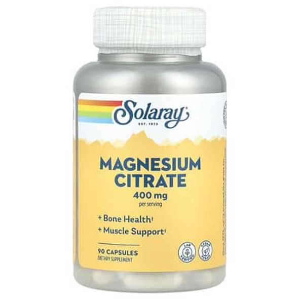 Solaray, Magnesium Citrate, 90 Capsules (133 mg per Capsule) Solaray, Magnesium Citrate, 90 Capsules (133 mg per Capsule)