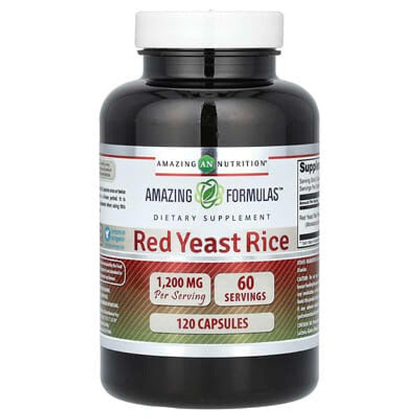 Amazing Nutrition, Red Yeast Rice, 120 Capsules (600 mg per Capsule)