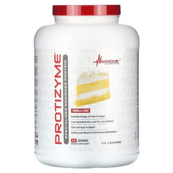 Metabolic Nutrition, Protizyme, Specialized Designed Protein, Vanilla Cake, 4 lb (1,820 g)