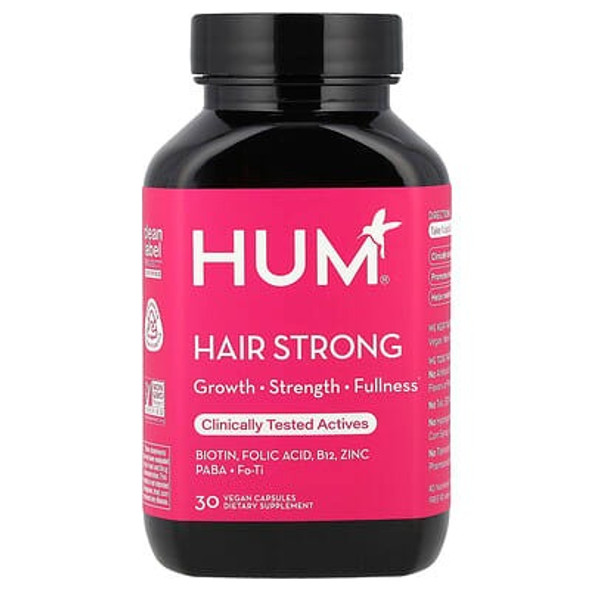 HUM Nutrition, Hair Strong, 30 Vegan Capsules HUM Nutrition, Hair Strong, 30 Vegan Capsules