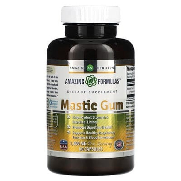 Amazing Nutrition, Mastic Gum, 60 Capsules (500 mg per Capsule) Amazing Nutrition, Mastic Gum, 60 Capsules (500 mg per Capsule)
