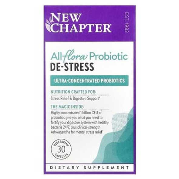 New Chapter, All-Flora Probiotic, De-Stress, 30 Vegetarian Capsules