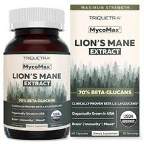 Triquetra Health Mycomax Lion's Mane Extract - 70% Beta Glucans -- 60 Capsul