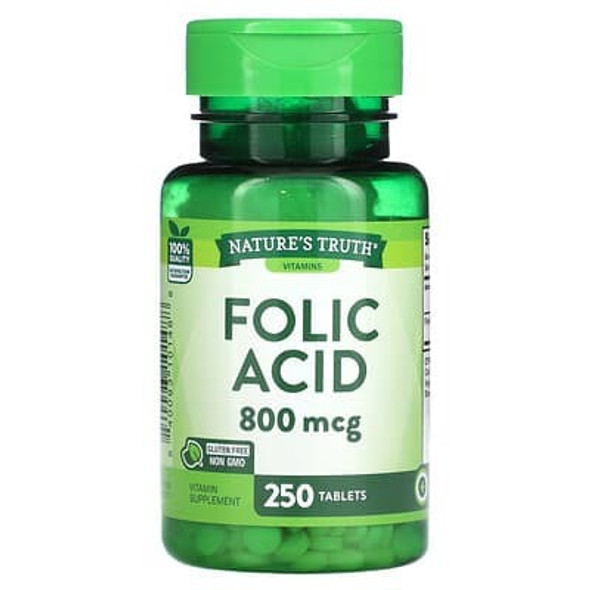 Nature's Truth, Folic Acid, 800 mcg, 250 Tablets