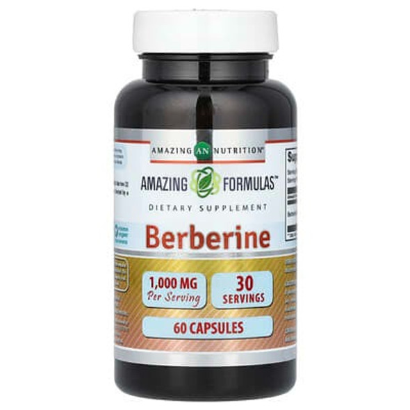 Amazing Nutrition, Berberine, 60 Capsules (500 mg per Capsule)