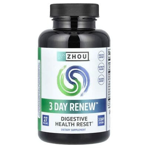 Zhou Nutrition, 3 Day Renew, Digestive Health Reset, 27 Veg Caps