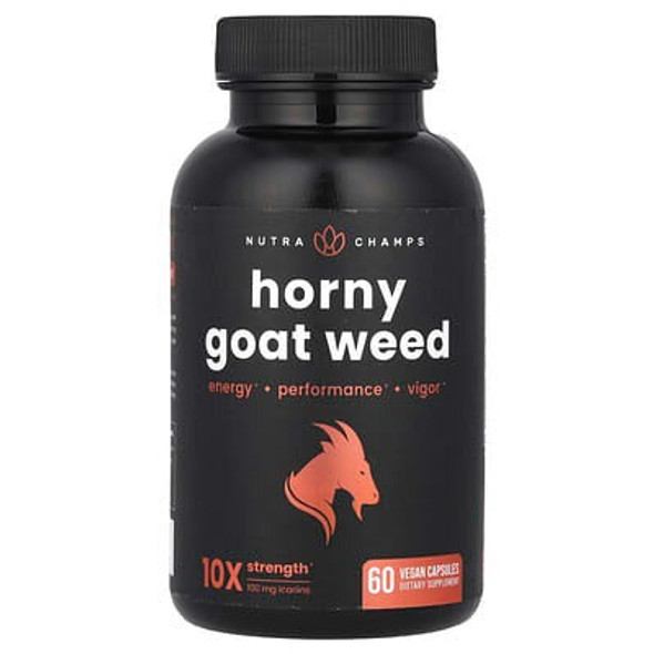 NutraChamps, Horny Goat Weed, 60 Vegan Capsules