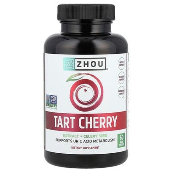 Zhou Nutrition, Tart Cherry Extract + Celery Seed, 60 Veggie Capsules Zhou Nutrition, Tart Cherry Extract + Celery Seed, 60 Veggie Capsules