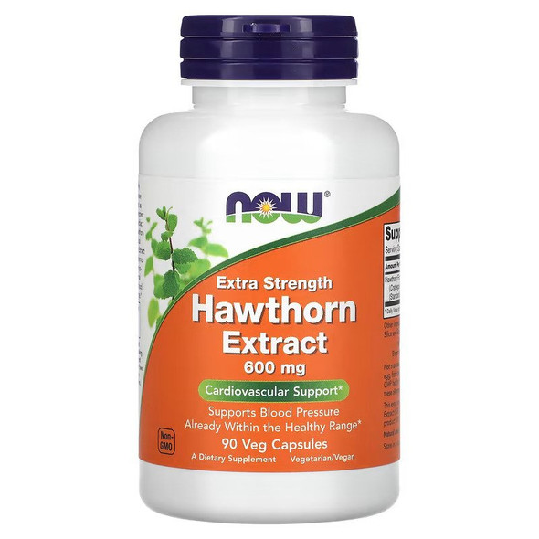 NOW Foods, Hawthorn Extract, Extra Strength, 600 mg, 90 Veg Capsules