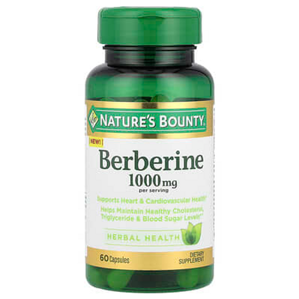 Nature's Bounty, Berberine, 1,000 mg, 60 Capsules (500 mg per Capsule)