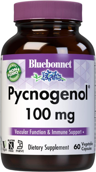 BlueBonnet Pycnogenol Vegetarian Capsules, 100 mg, 60 Count