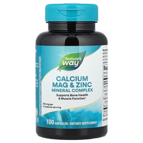 Nature's Way, Calcium Mag & Zinc Mineral Complex, 100 Capsules