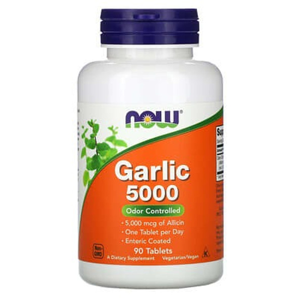 NOW Foods, Garlic 5000, 500 mg, 90 Tablets