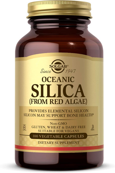 Solgar Oceanic Silica from Red Algae 25 mg, 100 Vegetable Capsules