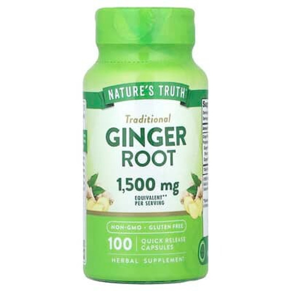 Nature's Truth, Ginger Root, 1,500 mg, 100 Quick Release Capsules (750 mg per Capsule)