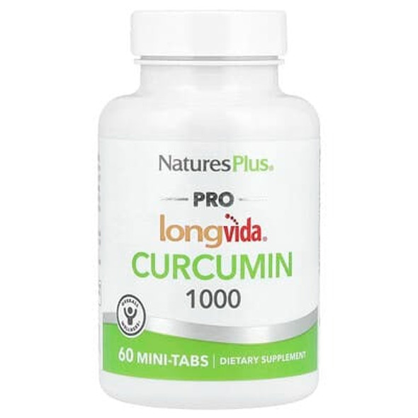 NaturesPlus, Pro Longvida®, Curcumin 1000, 1,000 mg, 60 Mini-Tabs (500 mg per Tablet)