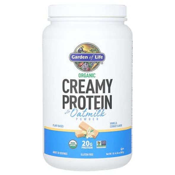 Garden of Life, Organic Creamy Protein with Oatmilk Powder, Vanilla Cookie, 1 lb 14.34 oz (860 g) Garden of Life, Organic Creamy Protein with Oatmilk Powder, Vanilla Cookie, 1 lb 14.34 oz (860 g)