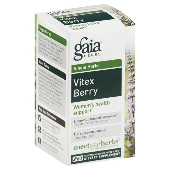 Gaia Herbs Single Herbs Vitex Berry 60 Liquid Gel Capsules