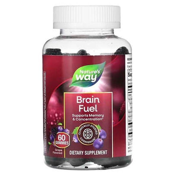 Nature's Way, Brain Fuel, Grape, 60 Gummies