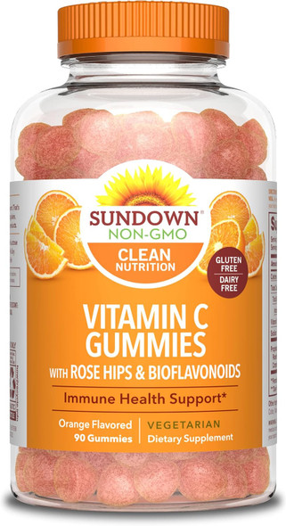 Sundown Naturals Vitamin C Gummies, With Rosehips And Citrus Bioflavonoids, Orange Flavored, 90 Count Sundown Naturals Vitamin C Gummies, With Rosehips And Citrus Bioflavonoids, Orange Flavored, 90 Count