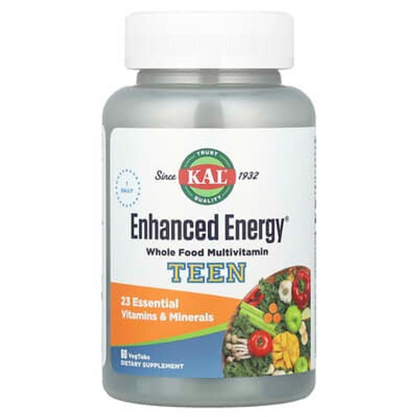 KAL, Enhanced Energy®, Teen, Multivitamin, 60 VegTabs KAL, Enhanced Energy®, Teen, Multivitamin, 60 VegTabs