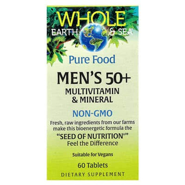 Natural Factors, Whole Earth & Sea®, Men's 50+ Multivitamin & Mineral, 60 Tablets Natural Factors, Whole Earth & Sea®, Men's 50+ Multivitamin & Mineral, 60 Tablets