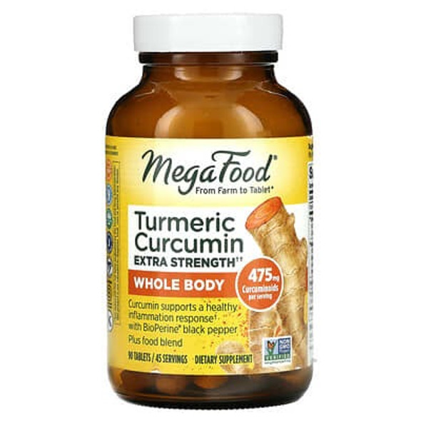 MegaFood, Turmeric Curcumin Extra Strength, 90 Tablets