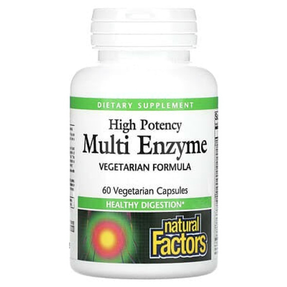Natural Factors, High Potency Multi Enzyme, 60 Vegetarian Capsules Natural Factors, High Potency Multi Enzyme, 60 Vegetarian Capsules