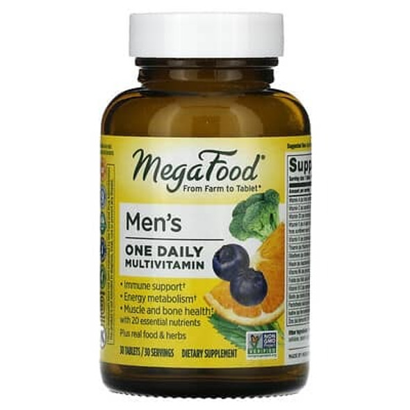 MegaFood, Mens One Daily Multivitamin, 30 Tablets