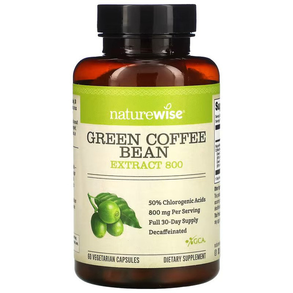 NatureWise, Green Coffee Bean Extract, 800 mg, 60 Vegetarian Capsules