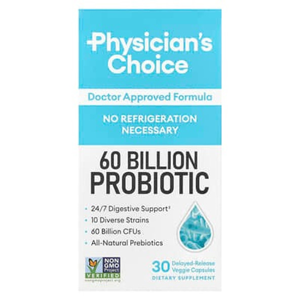 Physician's Choice, 60 Billion Probiotic, 30 Delayed-Release Veggie Capsules