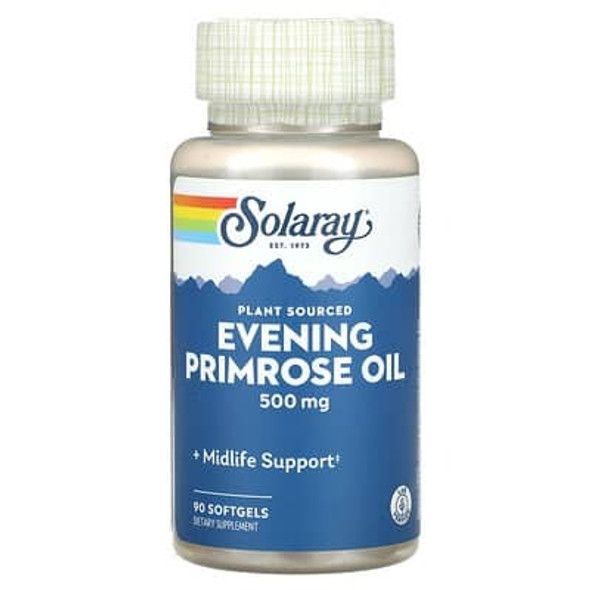 Solaray, Plant Sourced Evening Primrose Oil, 500 mg, 90 Softgels Solaray, Plant Sourced Evening Primrose Oil, 500 mg, 90 Softgels