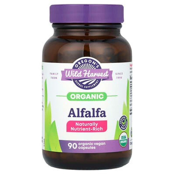 Oregon's Wild Harvest, Organic Alfalfa, 1,200 mg, 90 Organic Vegan Capsules (400 mg per Capsule)