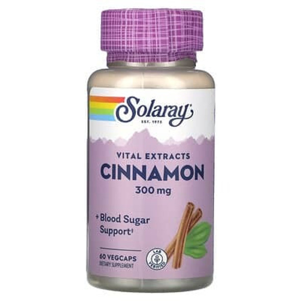 Solaray, Vital Extracts, Cinnamon, 300 mg, 60 VegCaps