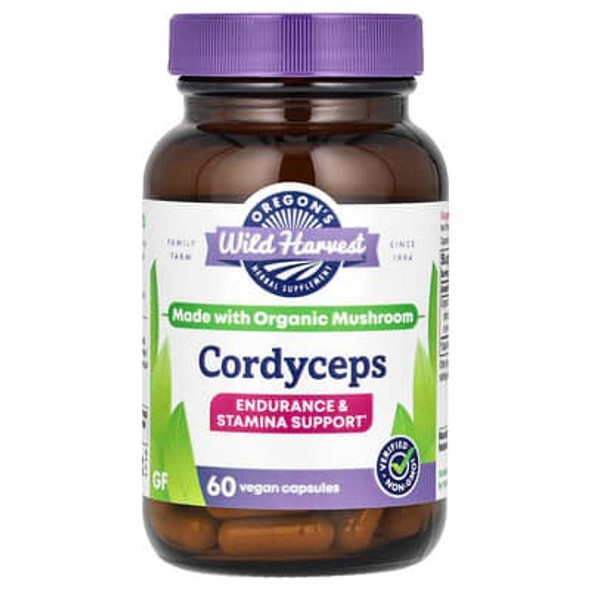 Oregon's Wild Harvest, Cordyceps, 1,050 mg, 60 Vegan Capsules (525 mg per Capsule)
