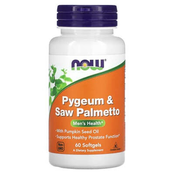 NOW Foods, Pygeum & Saw Palmetto, 60 Softgels