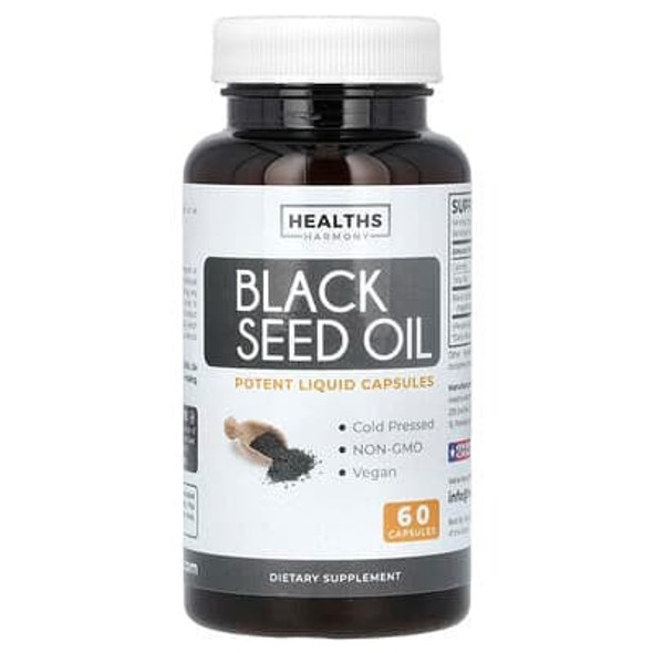 Healths Harmony, Black Seed Oil, 1,000 mg, 60 Capsules (500 mg per Capsule)
