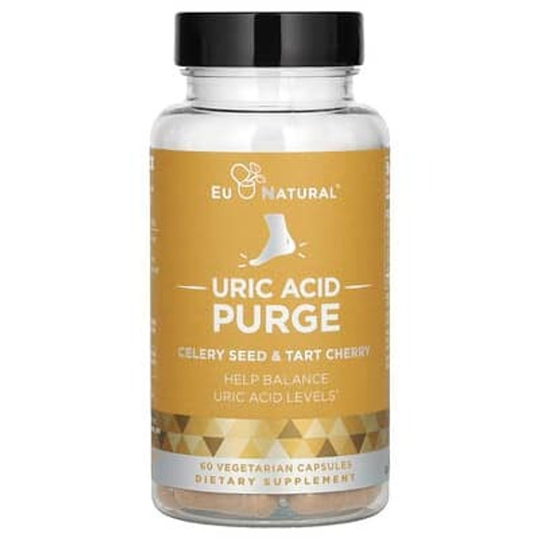 Eu Natural, Uric Acid Purge, Celery Seed & Tart Cherry, 60 Vegetarian Capsules Eu Natural, Uric Acid Purge, Celery Seed & Tart Cherry, 60 Vegetarian Capsules