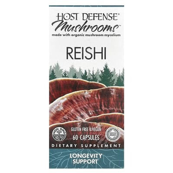 Host Defense, Mushrooms™, Reishi, 1 g, 60 Capsules Host Defense, Mushrooms™, Reishi, 1 g, 60 Capsules