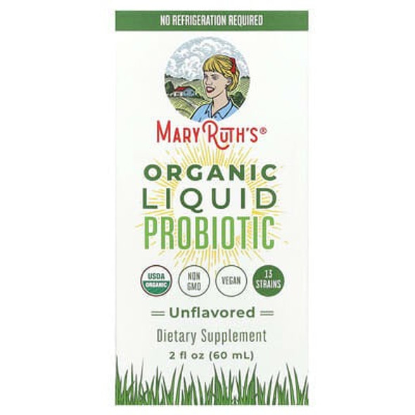MaryRuth's, Organic Liquid Probiotic, Unflavored, 2 fl oz (60 ml)