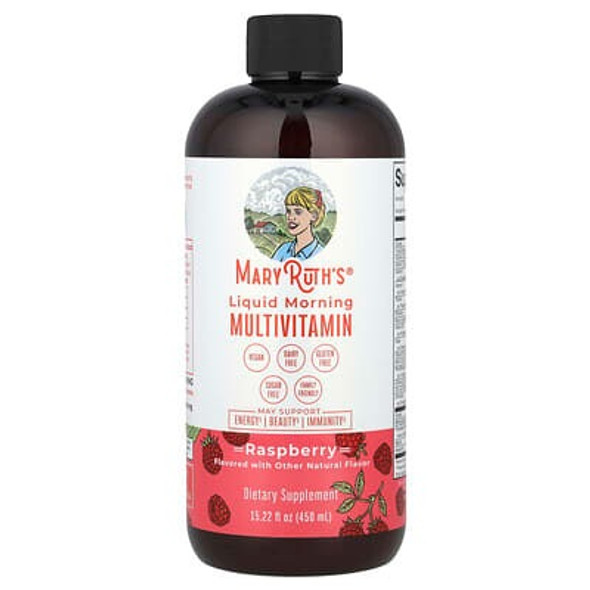 MaryRuth's, Liquid Morning Multivitamin, Raspberry, 15.22 fl oz (450 ml)